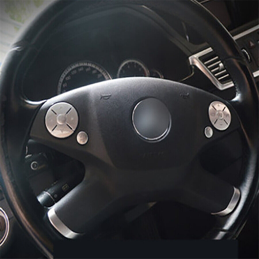 1x Car Steering Wheel Button Cover Sticker Trim for Benz C-Class E-Class S-Class