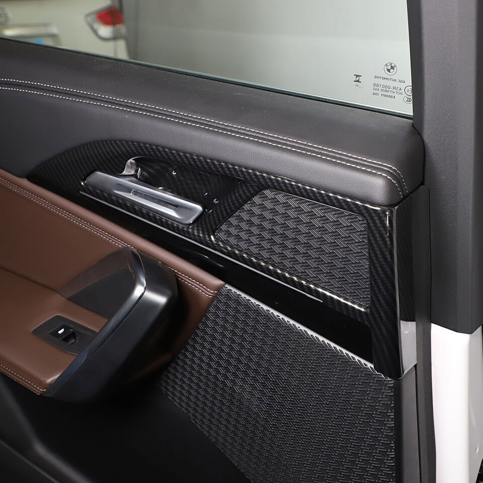 4P ABS Carbon Fiber Inner Door Handle Bowl Frame Cover Trim for BMW X1 2023-2025