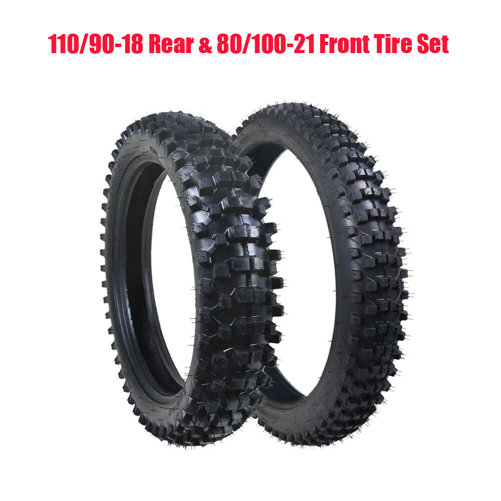 80/100-21 110/90-18 Front and rear tire tubing kit for off-road bicycles and motorcycles.