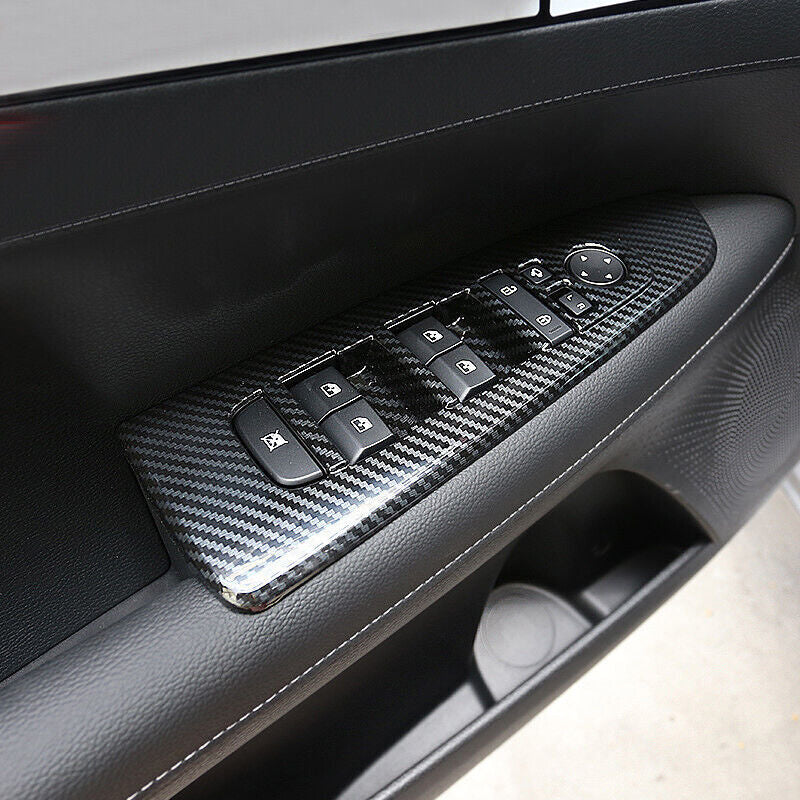 for Kia Forte/K3 2019-2021 Carbon Fiber Car Window Lift Switch Panel Cover Trim