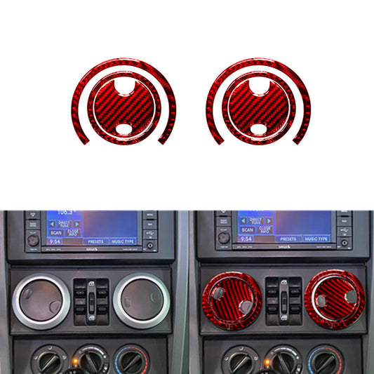 Red Carbon Fiber Center Air Vent Inner Frame Trim for Jeep for Wrangler 2007-2010