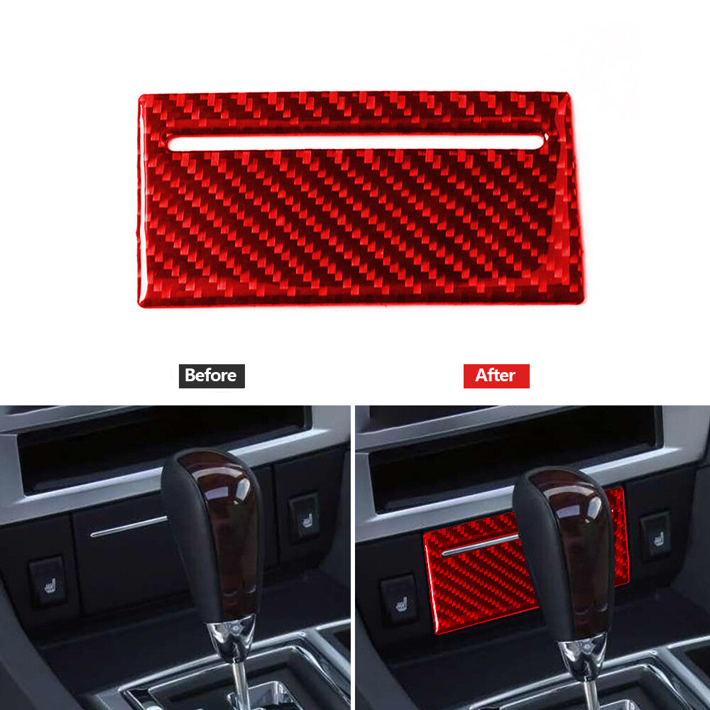 Red Carbon Fiber Ashtray Panel Decorative Cover Trim for Chrysler 300 2005-2007