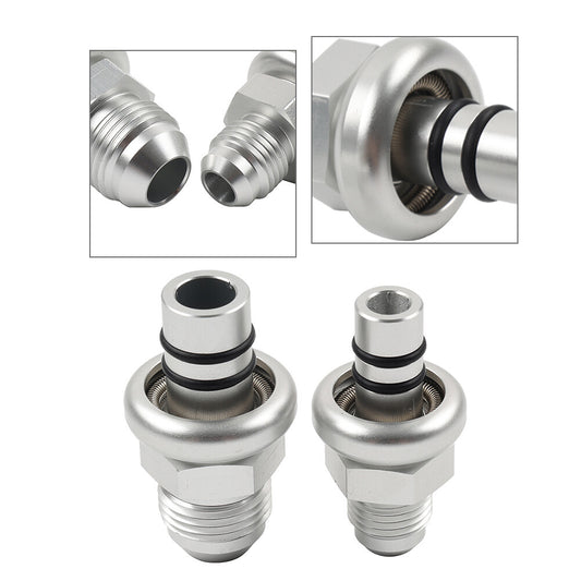 6AN 8AN Silver Straight Fuel Rail Fitting Adapter Kit for Ford for Mustang 1986-1998