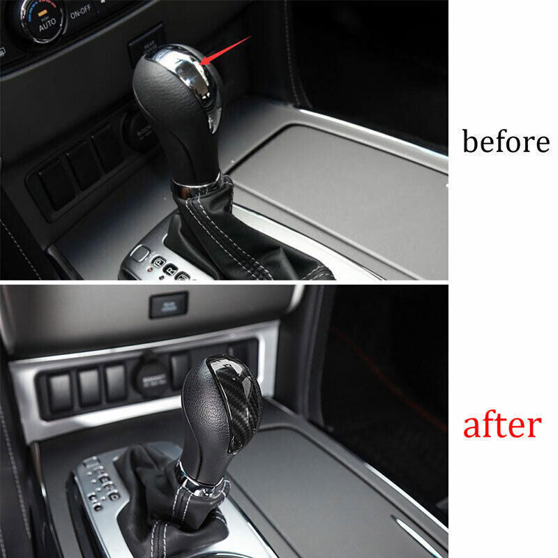 Gear Shift Knob Head Cover Trim Fit for Nissan Armada Y62 2017-2020 Carbon Fiber