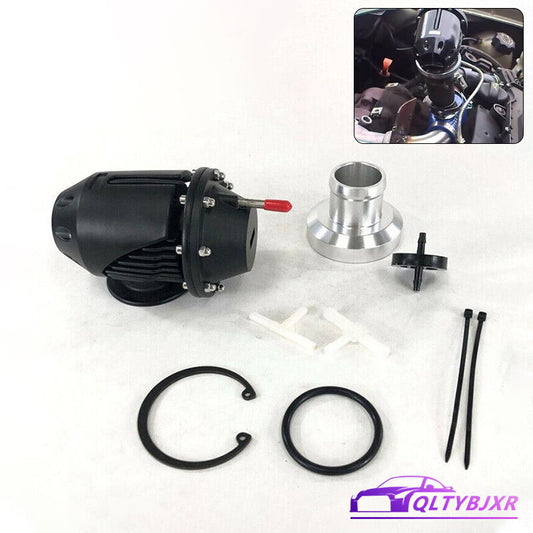 Black Turbo Blow Off Valve For HKS2 SQV2 Pull-Type Aluminum SSQV BOV w/Adapter
