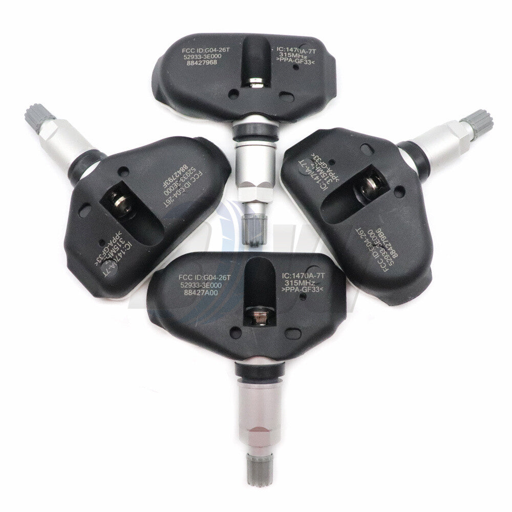4-pack Tire Pressure Monitoring System (TPMS) sensors for Hyundai Sonata and for Kia all-new 52933-3E000