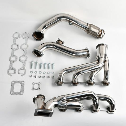 For 1990-1993 for Ford for Mustang 5.0L Exhaust Manifold Header Polished Silver US STOCK