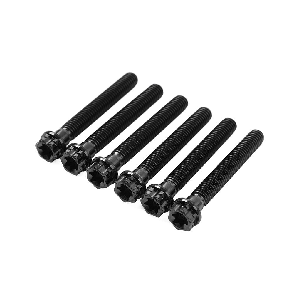 6pcs Bolts Torx Head Flange Screws M8x50mm Black For Motorcycle Bike