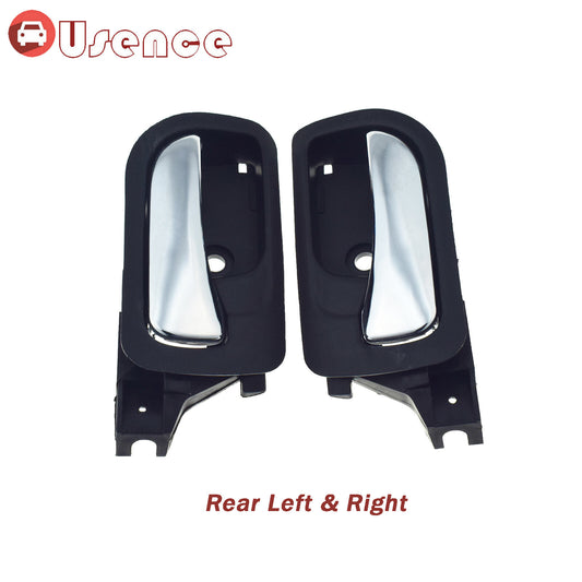 Rear Interior Left  Right Black W/Chrome Door Handle For 2003-2007 for Honda Accord
