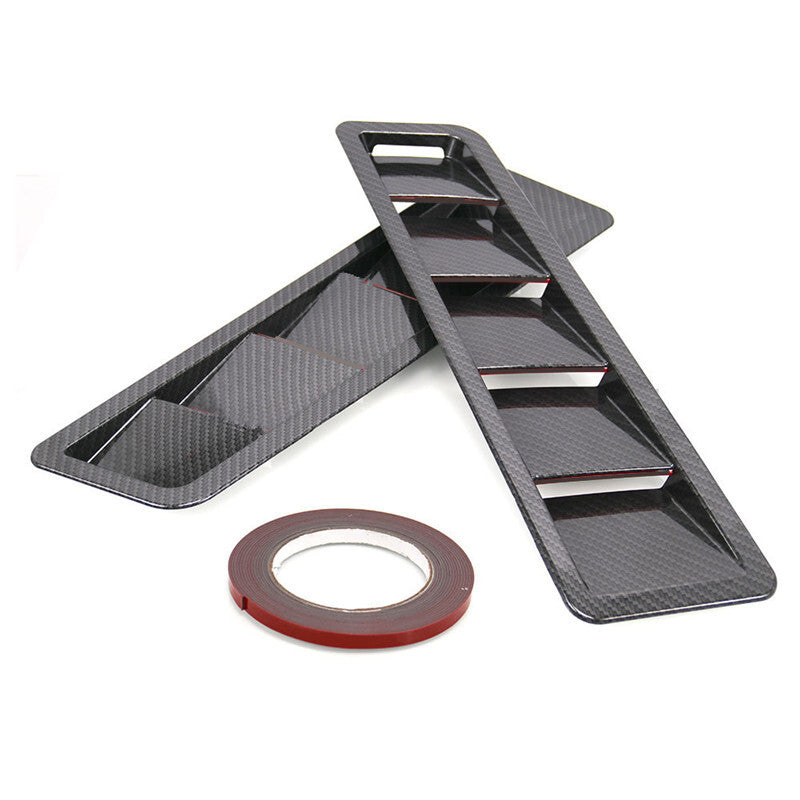 Car Carbon Fiber Hood Vent Intake Louver Air Flow Vent Cover Scoop Bonnet Trim