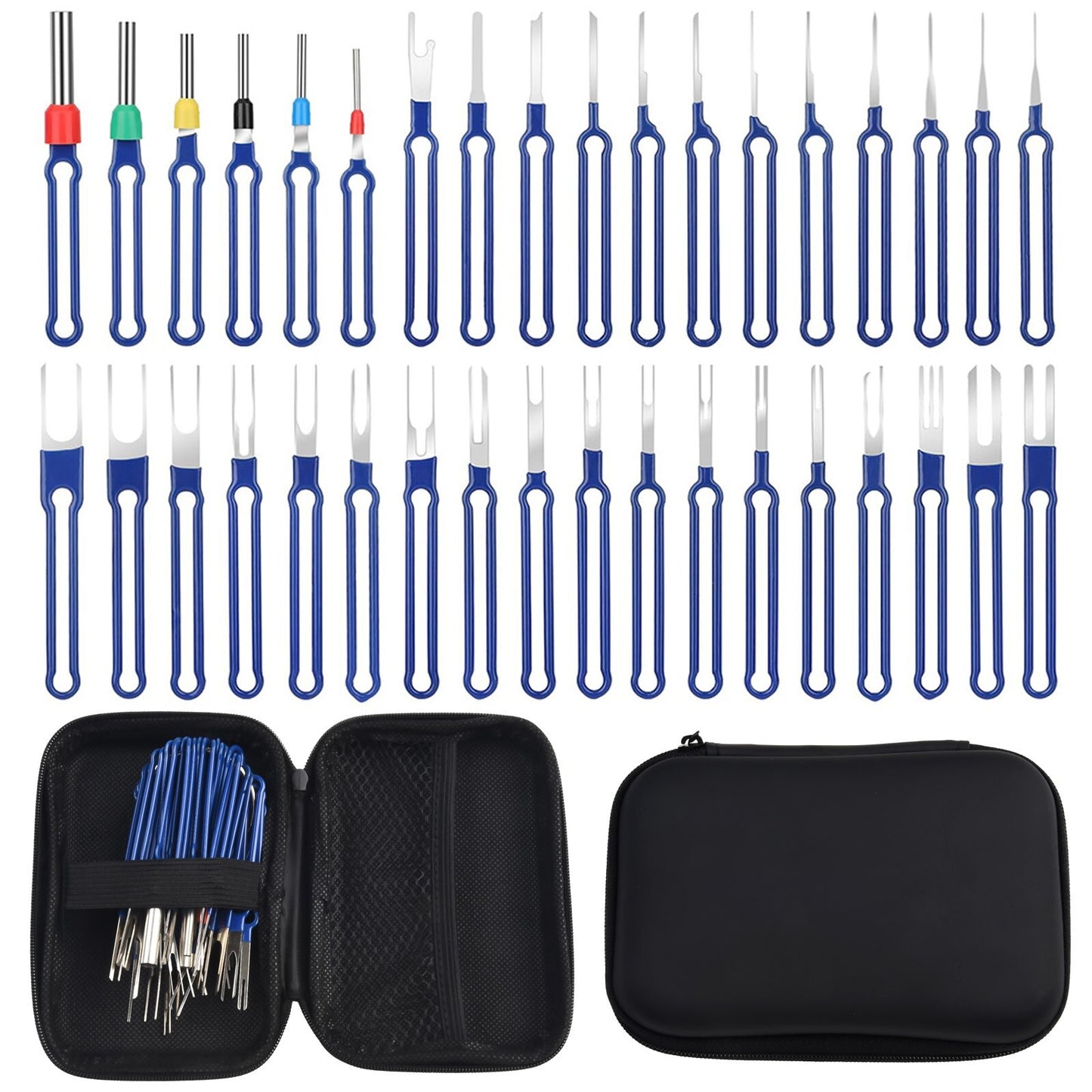 Rugged Stainless Steel Pin Removal Tool Set (36 Pieces) for Terminal Detachment