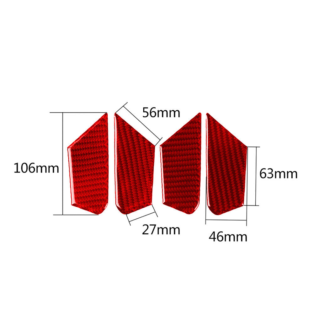 4Pcs Red Carbon Fiber Door Bowl Cover Trim for Alfa Romeo Giulia 2017-2019