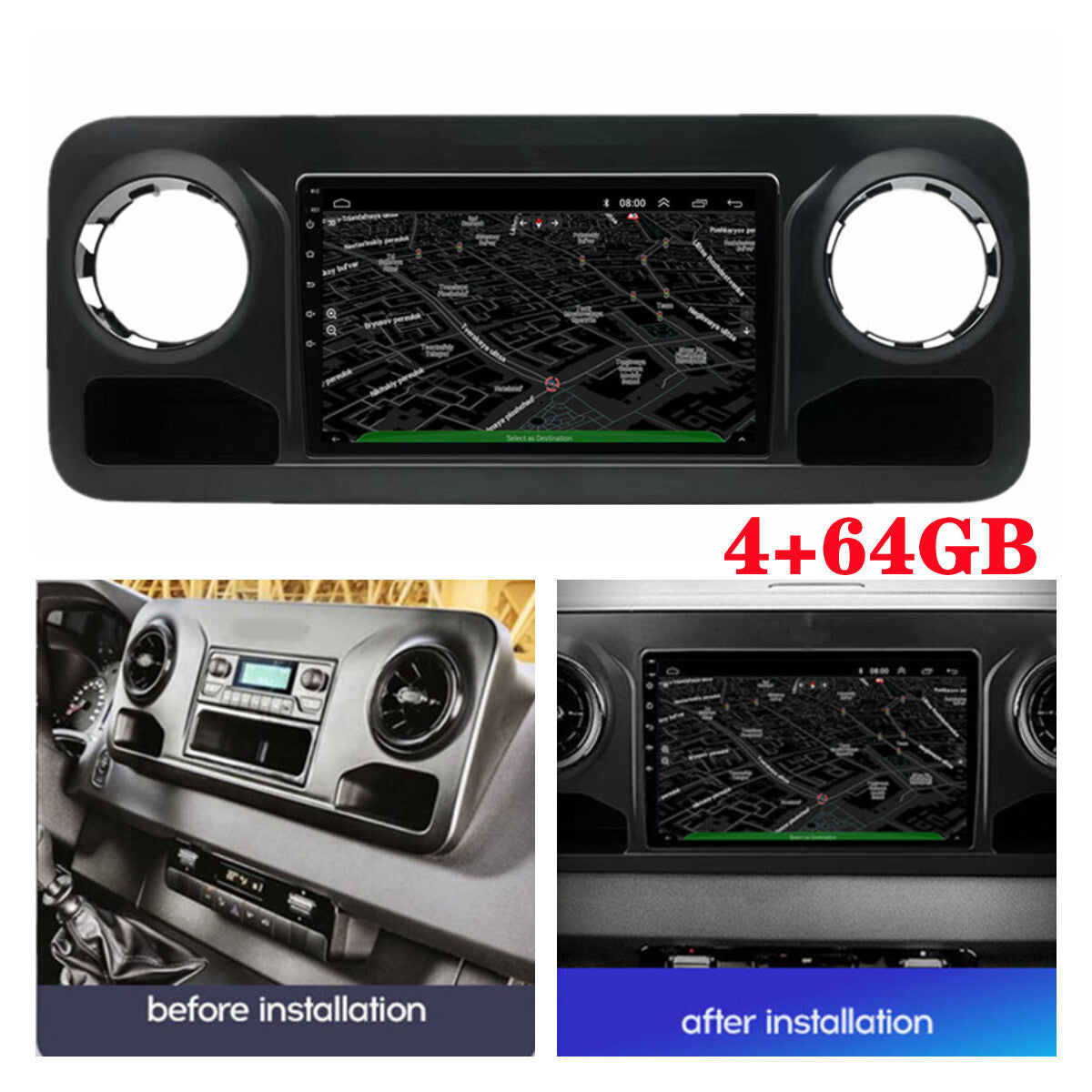 For 2018-22 for Mercedes-Benz Sprinter Carplay 4+64GB Stereo Radio Navigation 10.1