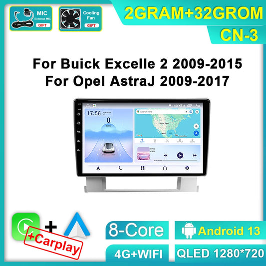 for Buick Excelle 2 for Opel for Astra J Android Car Radio CarPlay GPS Player Screen