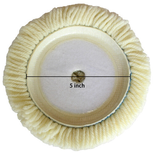 5-inch hook and loop 100% natural wool soft polishing pad polished wool shock absorber