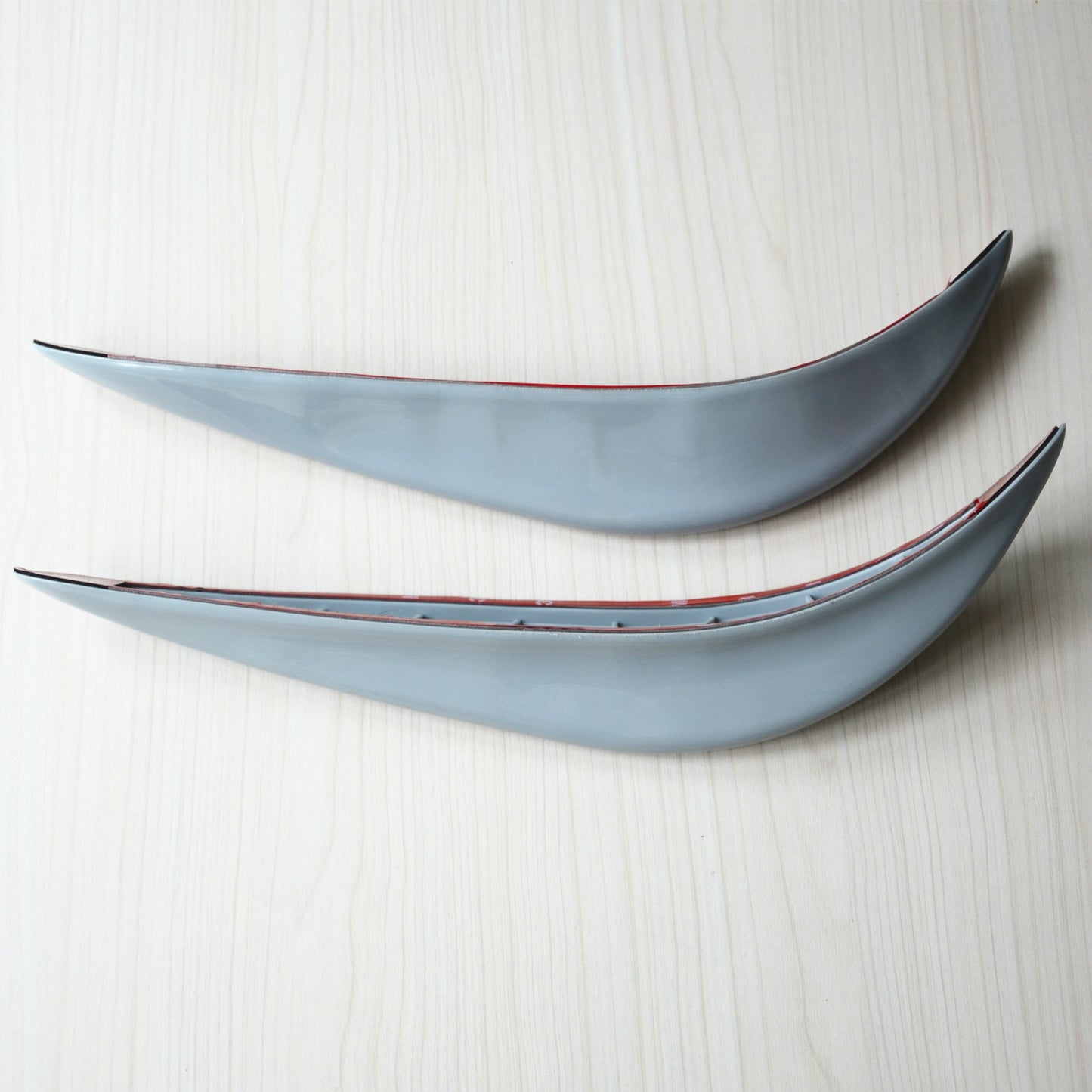 2Pc Car Bumper Grey Soft Anti-rub Stickers Cover Protector Guard Streamline Pad