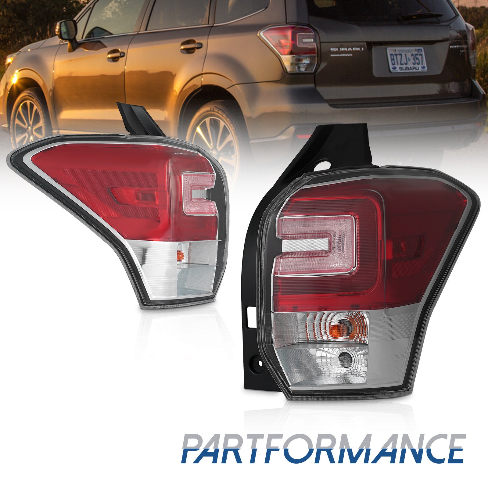 Suitable for 2017-2018 for Subaru Forester 2.5i 2.0XT taillight assembly, left + right halogen lights.