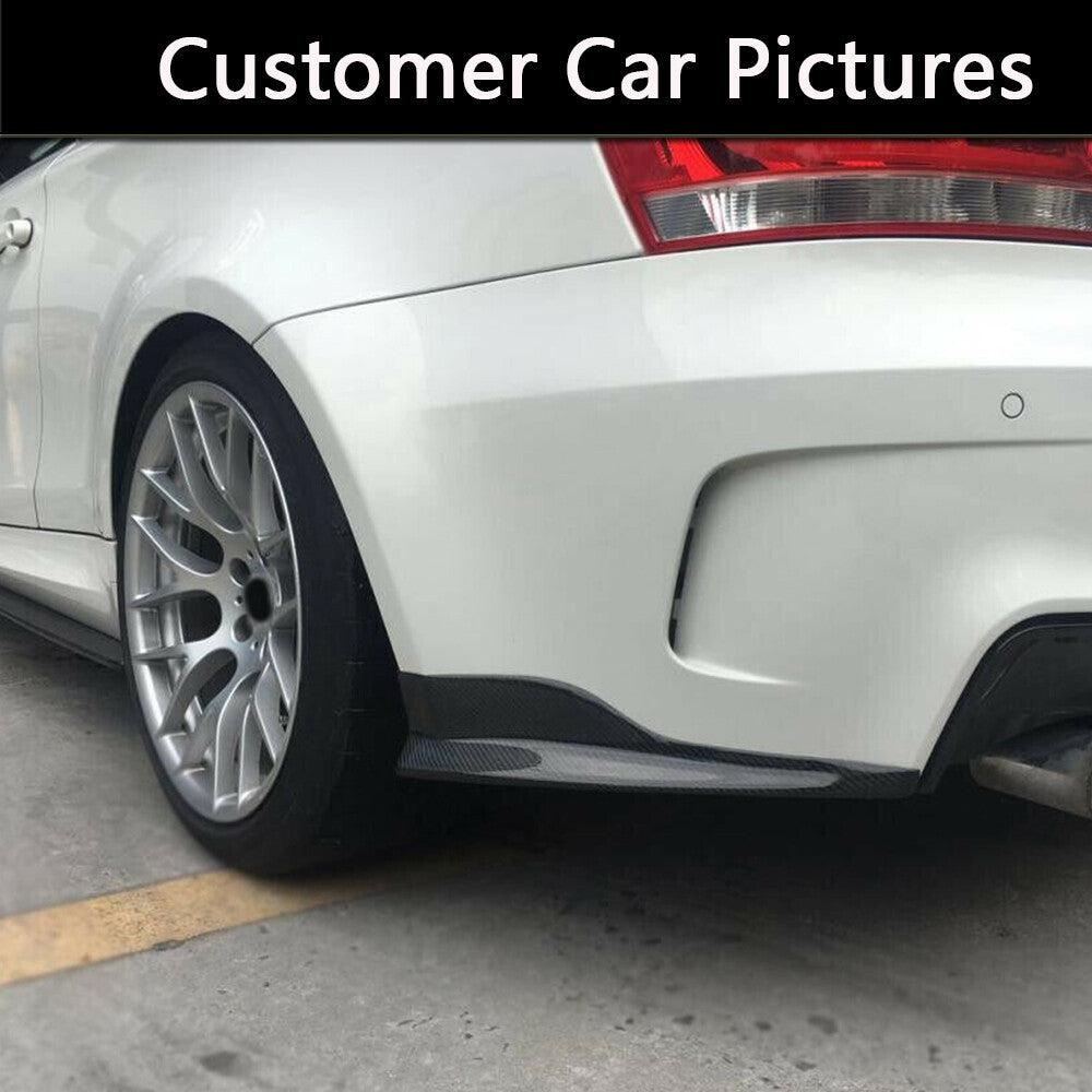 For BWM E82 1 Series 1M 11-13 Rear Bumper Splitters Lip Side Flaps Carbon Fiber