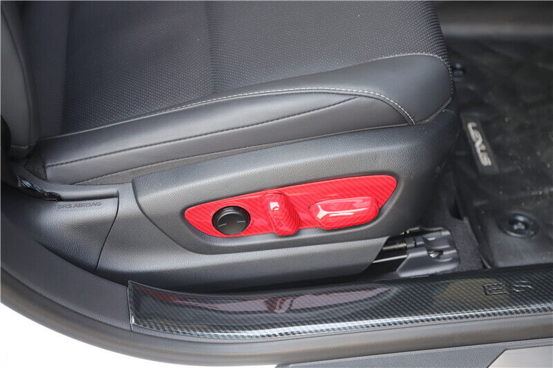 Car for Seat Adjustment Button Panel Trim Fit for Lexus for ES 18-21 Red Carbon Fiber
