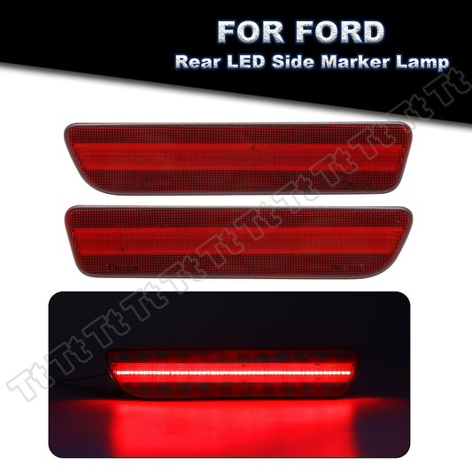 Suitable for 2005-2009 for Ford for Mustang LED rear bumper side marker lights with red lights and red lenses.