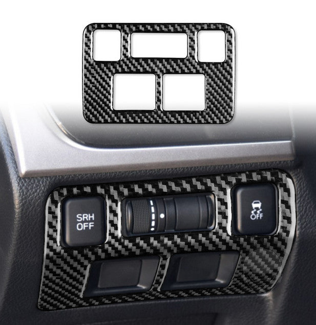 Genuine Carbon Fiber Head Light Switch Cover Trim for Subaru WRX 2015-2019