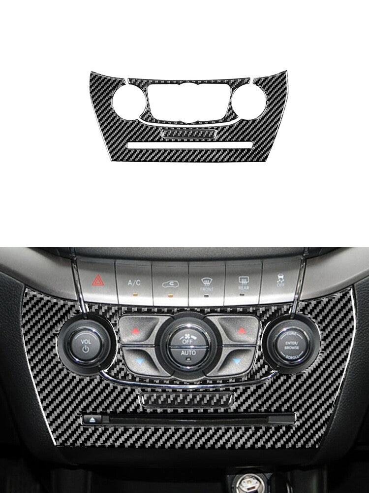for Dodge Journey 2011-2017 3Pcs Air-con Control Knob Trim Cover Carbon Fiber