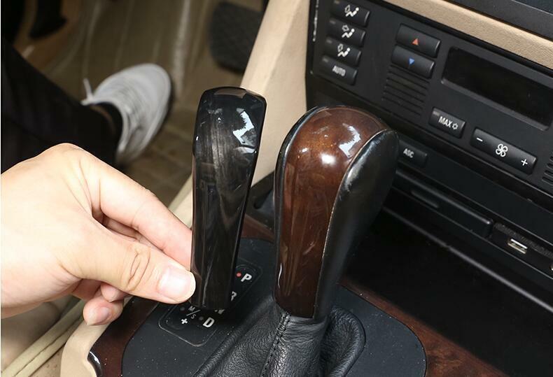 Black Wood Grain Console Gear Shift Knob Trim 1X for BMW 3-Series E90 2005-2012