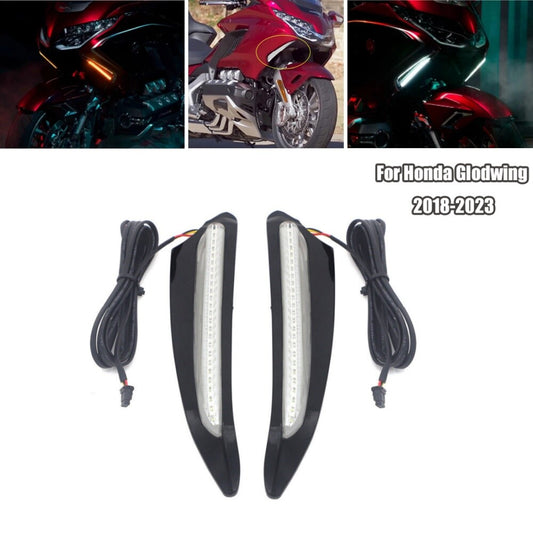 Black Front Lighted Vent Trim Light for Honda 2018-2023 Goldwing GL1800 Tour DCT