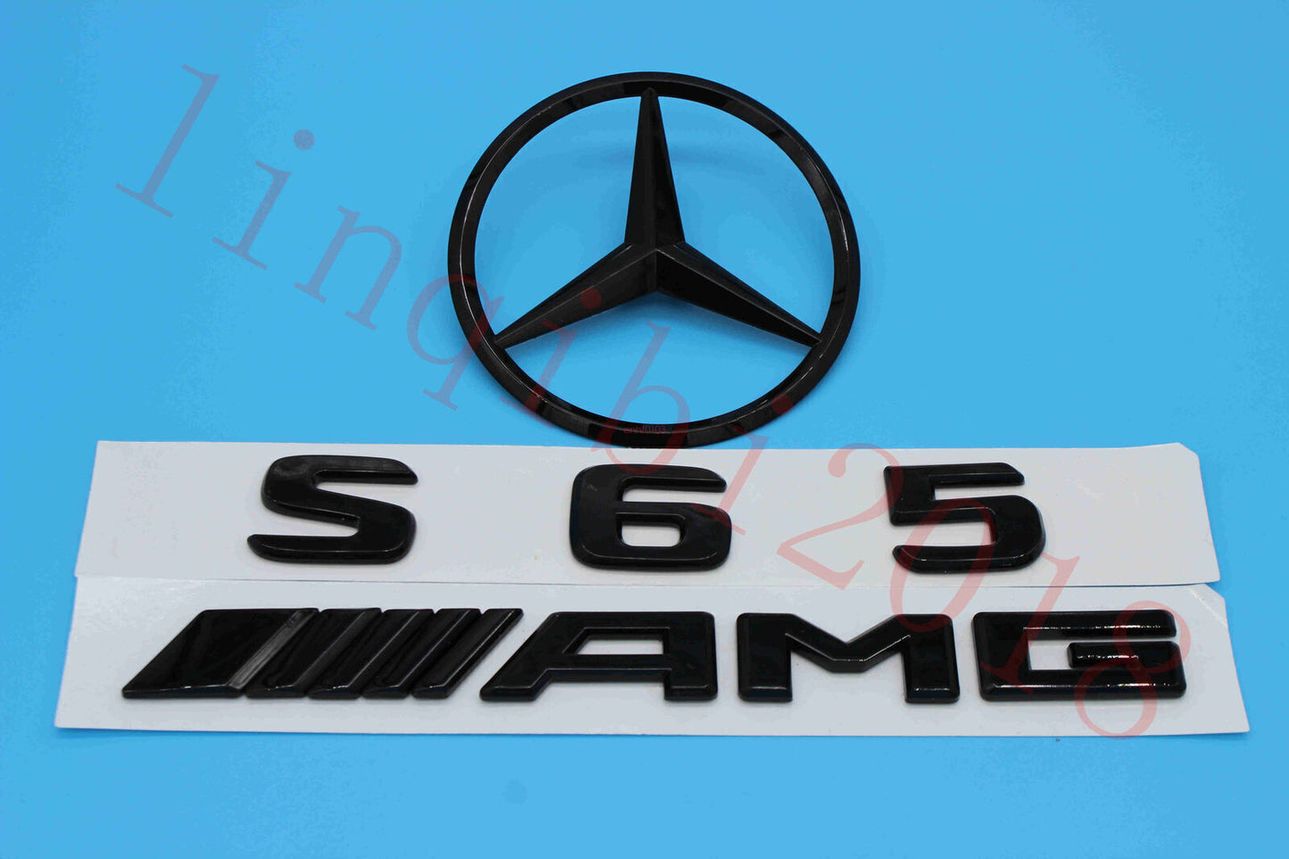Gloss Black S65 AMG Trunk Logo Sticker Decal Emblem Badge Package for W221 S65
