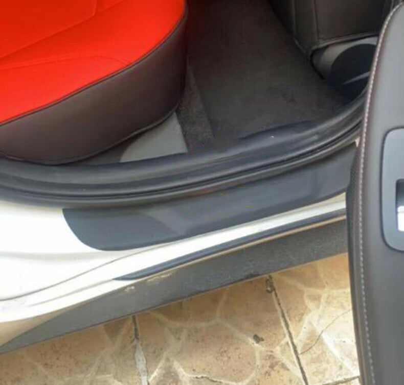 for Hyundai Sonata 2020-23 Black PU Door Sill Protector Scuff Plate Guards Trim