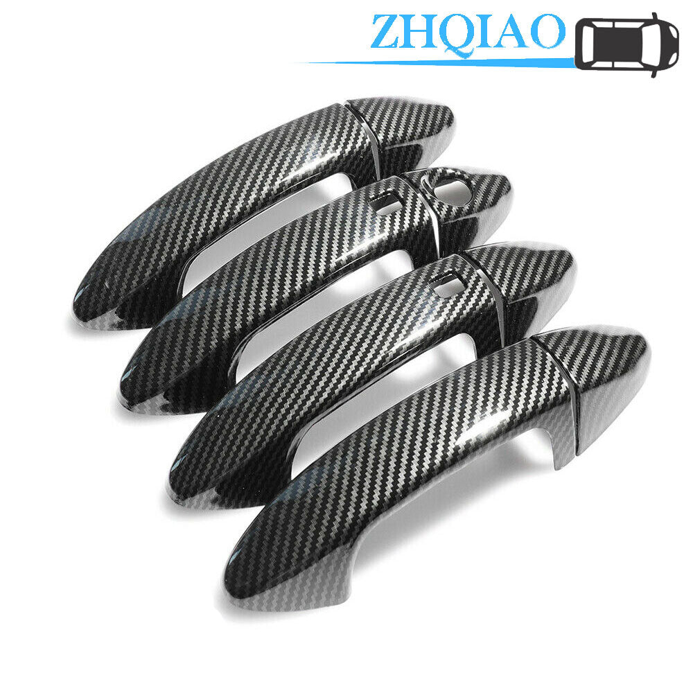 Carbon Fiber for Smart Door Handle Cover Trim Fits for FORD Fiesta 09-12 EcoSport 13-14