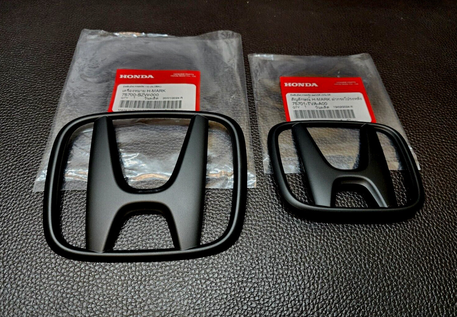 1 pair of H Matt black Accord G10 logo embroidered badges for Honda Accord G10 2019-2022