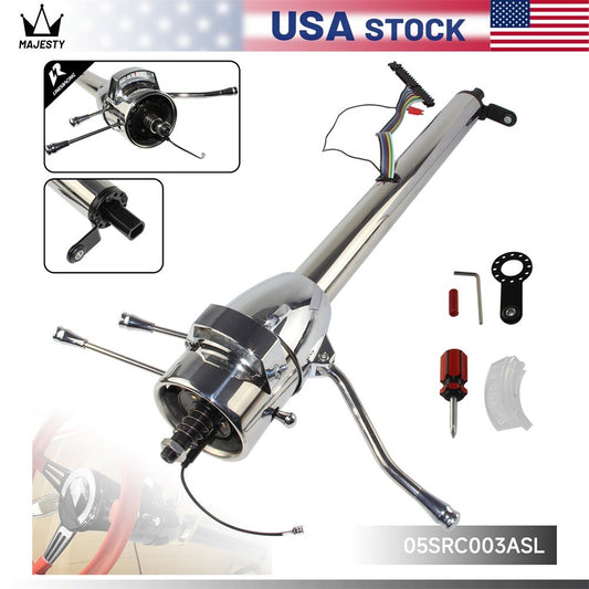 LR GM Silver 28'' Tilt AT Automatic Style Steering Column Universal for GM Cars