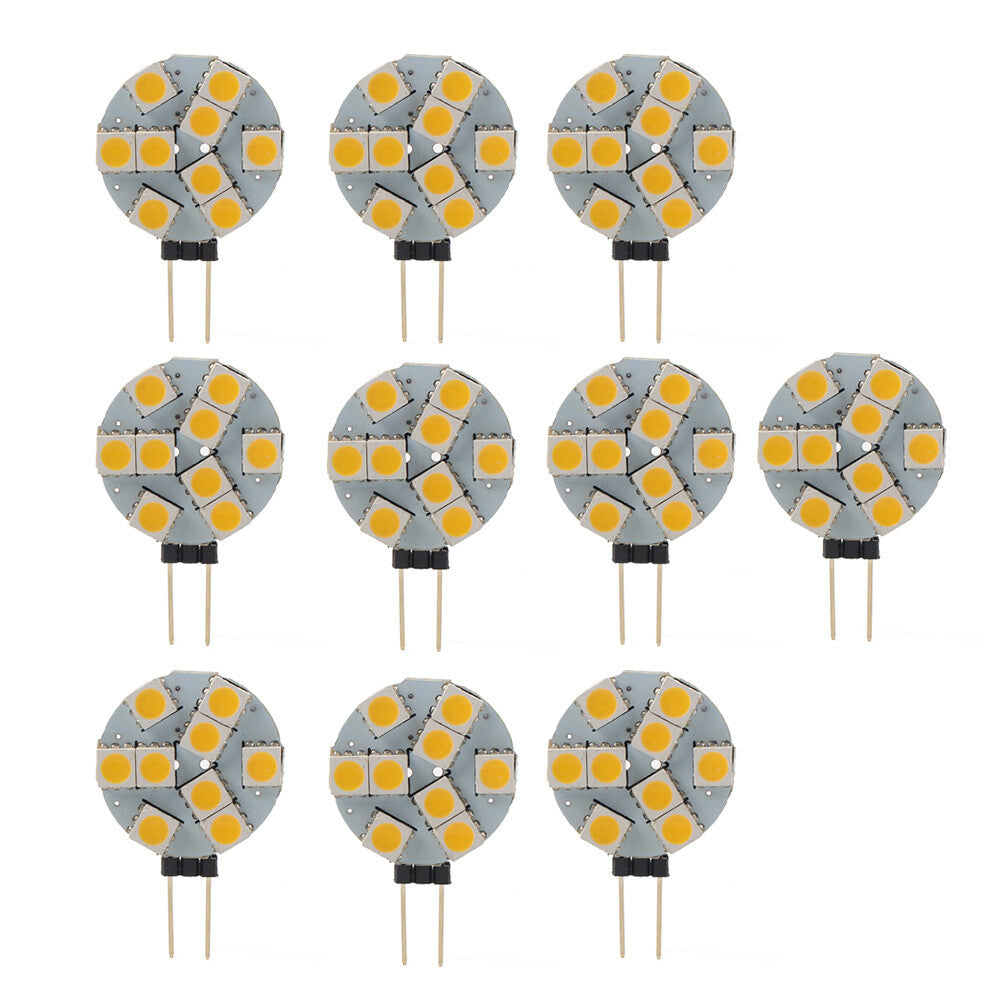 10x Super Bright Warm White Light G4 Socket 5050 SMD 9 LED For Car RV Landscape