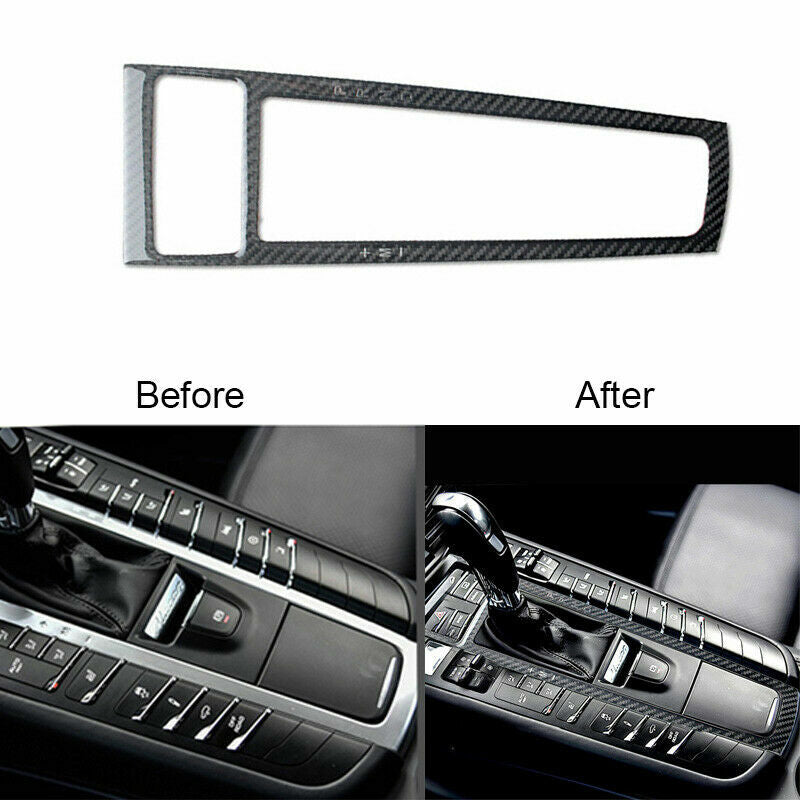 Carbon Fiber Interior Gear Shift Knob Cover Trim Fit for Porsche Macan 2015-2018