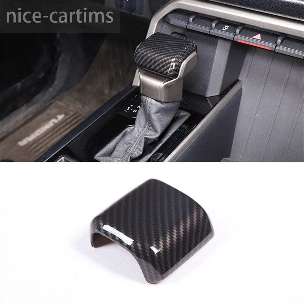 Carbon Fiber ABS Gear Shift Knob Trim Cover For T@yota Tundr@ /Sequoia 2022 2023