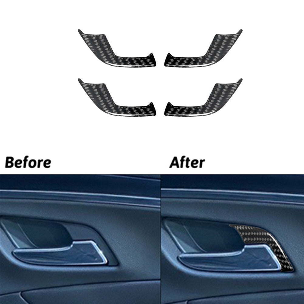 4x Carbon Fiber Interior Door Handle Trim Cover Panel for Chevy Impala 2014-2020