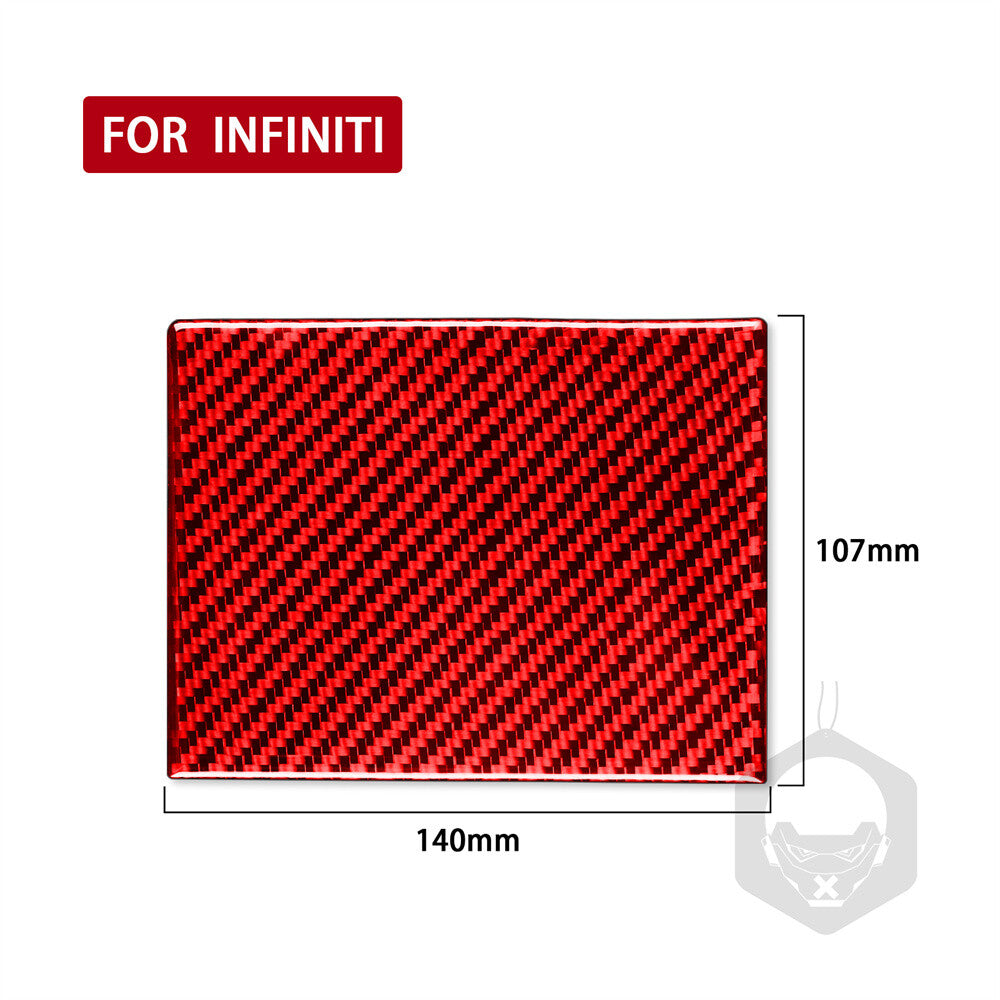 Red Carbon Rear Armrest Water Cup Holder Cover for Infiniti G37 Sedan 2007-2013