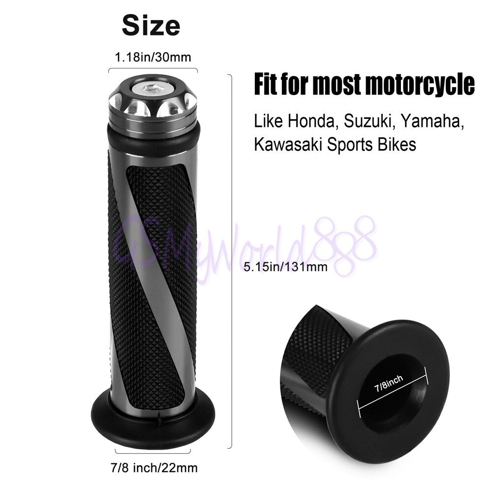 Sliver 7/8 22mm Handlebar Hand Grip Fit For CBR125 CBR250 CBR300 CBR400 CBR500