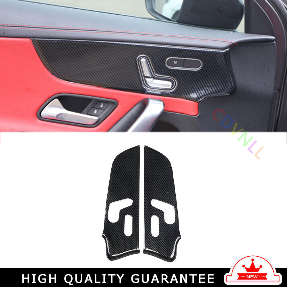 Inner Door Panel Cover Trim 2PCS for Mercedes-Benz AMG35 2019-2021 Carbon Fiber