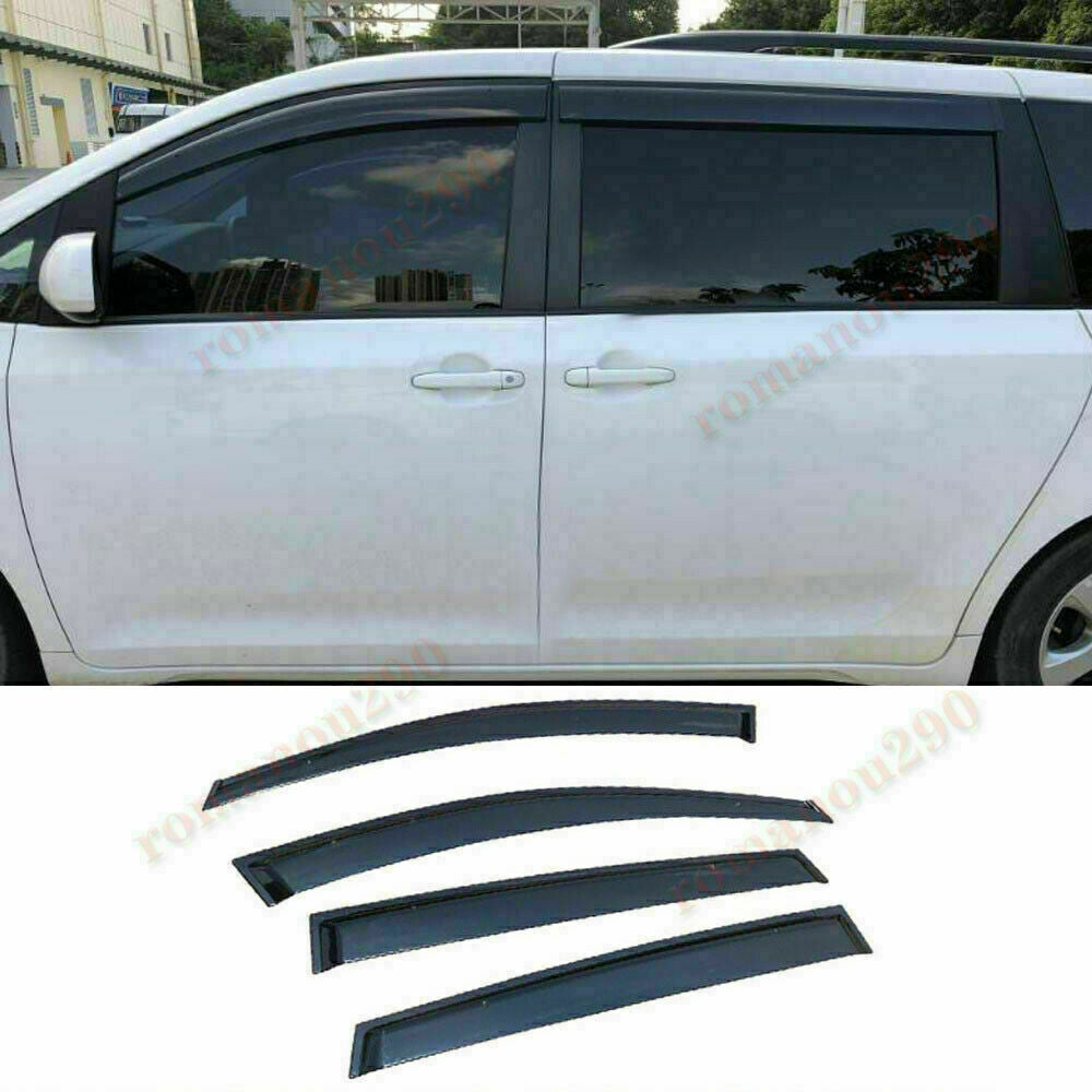 for Toyota for Sienna 2011-20 Black Side Window Vent Visor Sun Rain Deflector Guard
