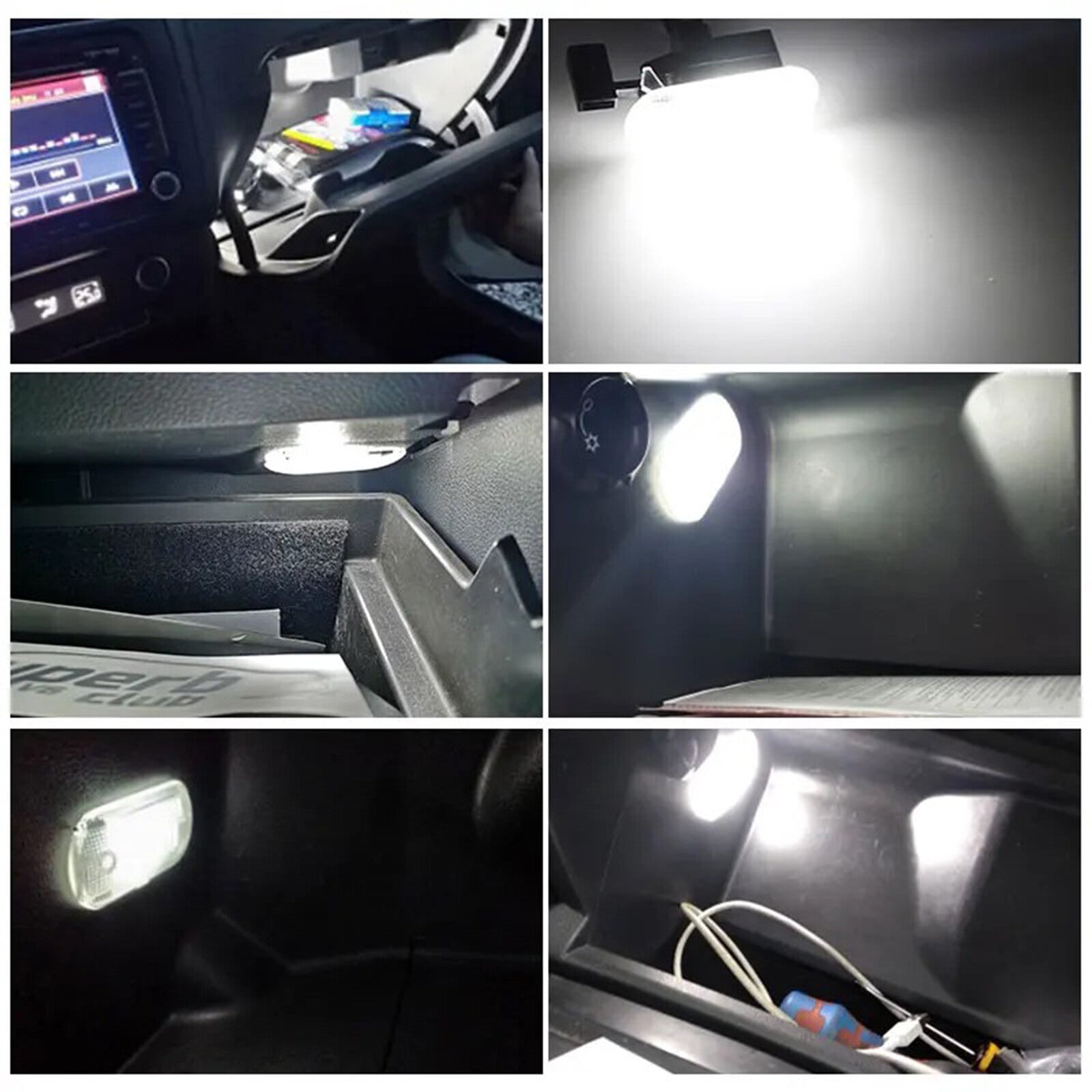 2x 18 SMD LED Glove Box Lighting for VW New Bettle / for Bora Caddy for Golf for Skoda