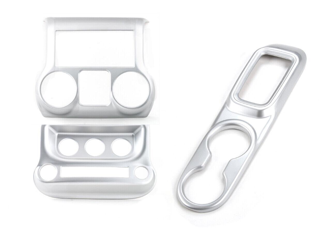 for Jeep for Wrangler JK 2011-2017 Silver Dashboard A/C Switch Cup Holder Panel Trim