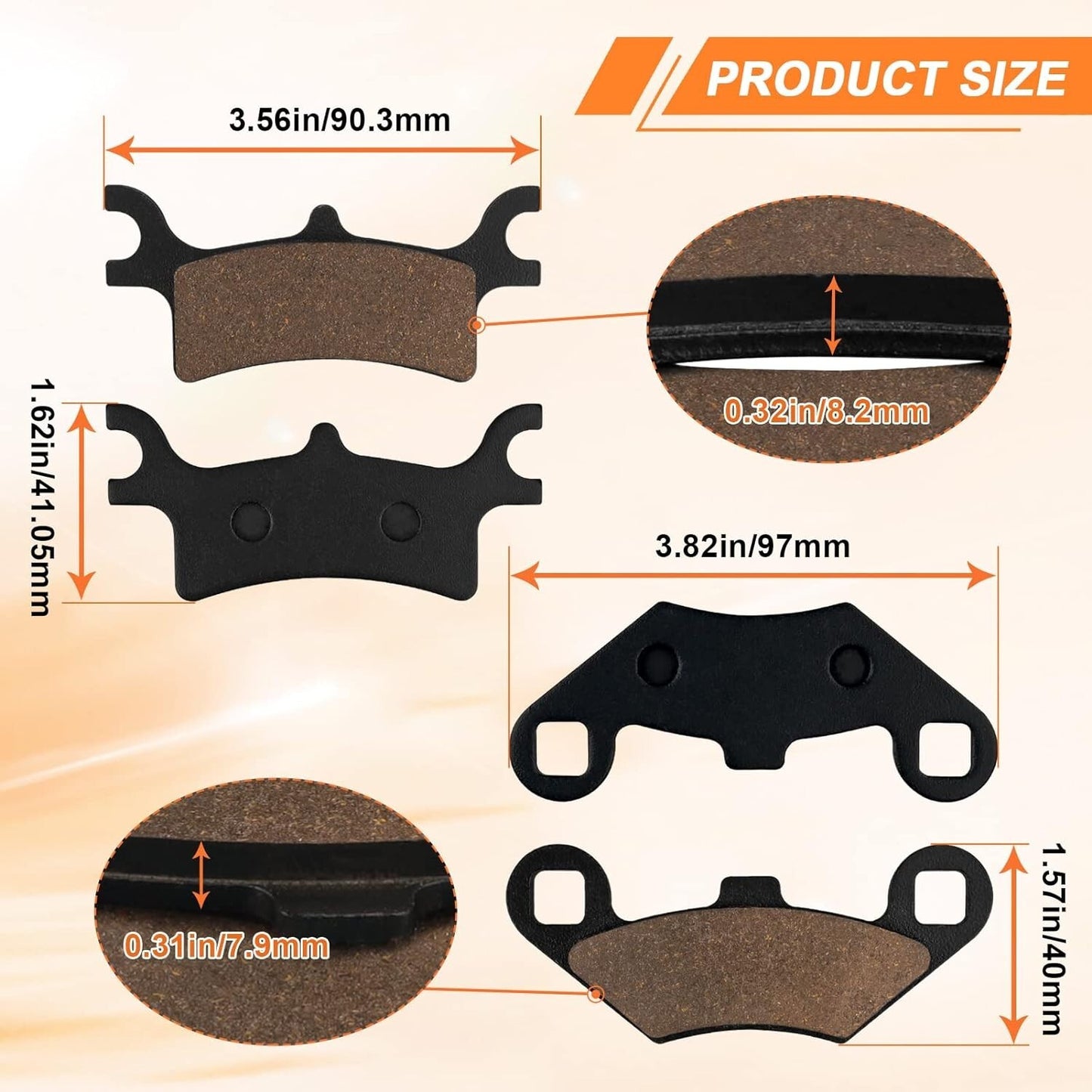 Front and Rear Brake Pad Replacement for Polaris Sportsman 400 450 500 600 700