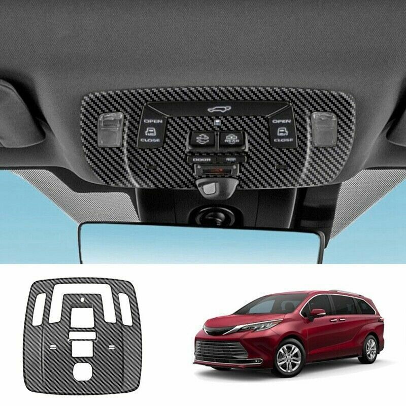 ABS Carbon Fiber Look Front Reading Light Cover Trim for Toyota for Sienna 2021-2022