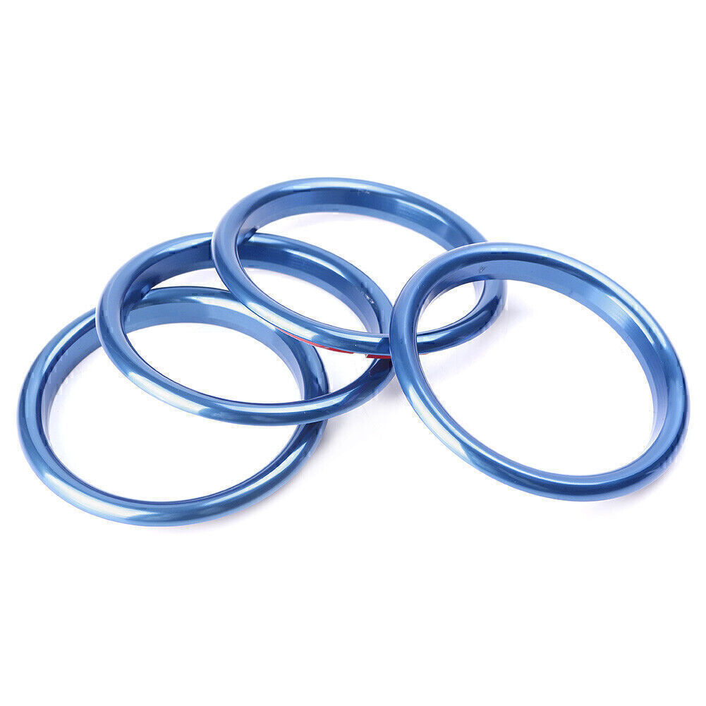 4x Interior Blue Air Vent Outlet Ring Cover Trim fit for Audi A3 8V 2012 - 2019 Blue