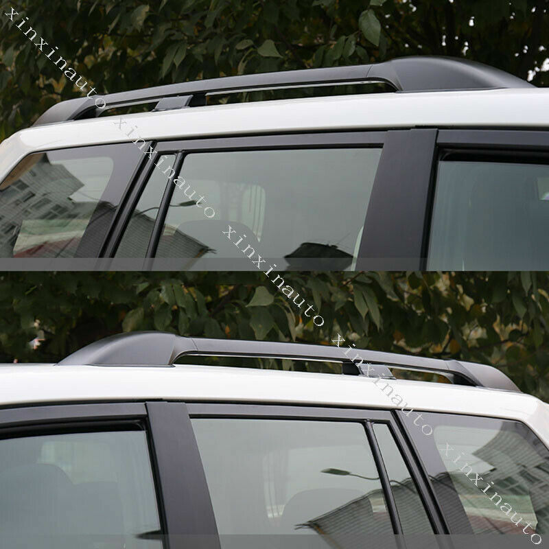 for Toyota Prado FJ150 2010-2021 Black Roof Rack Rail Luggage Carrier Bar Kit