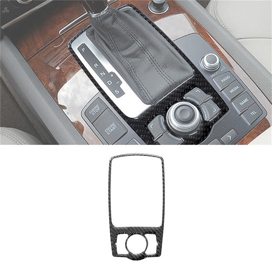 Carbon Fiber Interior Gear Shift Panel Cover Trim for Audi Q7 2007-2015
