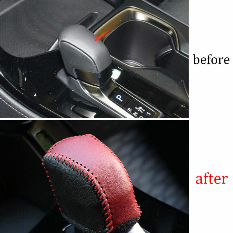 for Lexus NX250 350 2022-2023 Red+Black Leather Console Gear Shift Knob Cap Trim