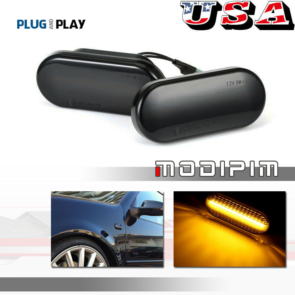 Smoked Lens Amber Full LED Bumper Side Marker Light Kit for Volkswagen MK4 for Jetta Beetle